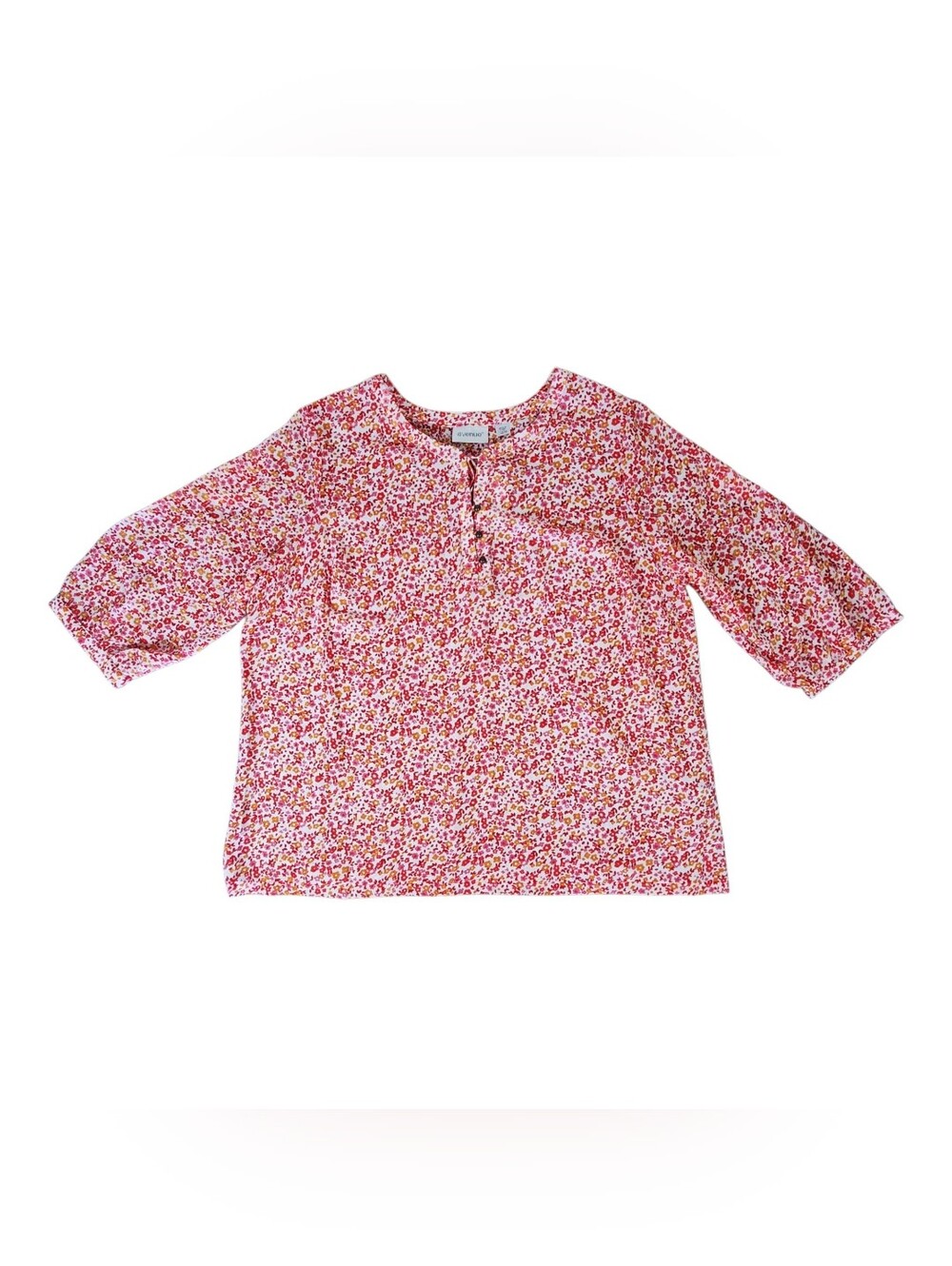 Avenue Pink Floral Button-Front Blouse